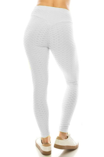 TikTok Scrunch Yoga Waist Leggings (White)